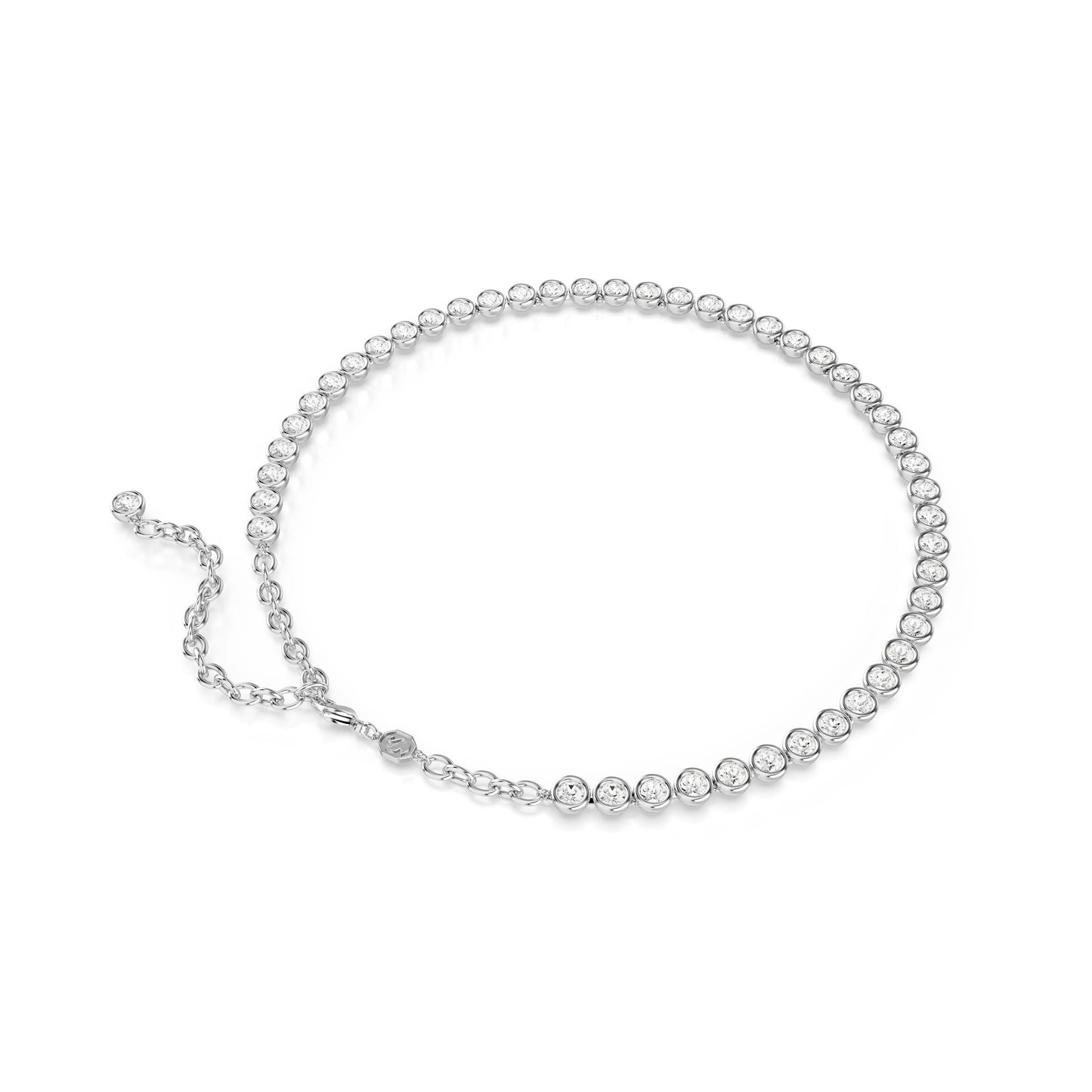 Collar Imber Tennis, Talla redonda, Blanco, Baño de rodio