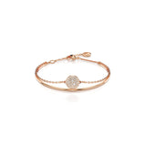 Brazalete Meteora, Blanco, Baño tono oro rosa