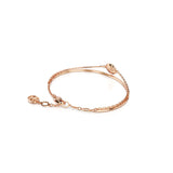 Brazalete Meteora, Blanco, Baño tono oro rosa