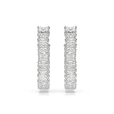 Pendientes de aro Hyperbola, Símbolo del infinito, Blancos, Baño de rodio