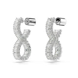 Pendientes de aro Hyperbola, Símbolo del infinito, Blancos, Baño de rodio