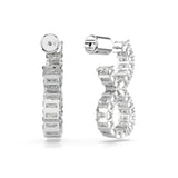 Pendientes de aro Hyperbola, Símbolo del infinito, Blancos, Baño de rodio