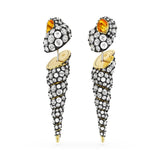 Pendientes Idyllia, Diseño asimétrico, Talla redonda, Caracola, Blancos, Combinación de acabados metálicos