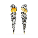 Pendientes Idyllia, Diseño asimétrico, Talla redonda, Caracola, Blancos, Combinación de acabados metálicos