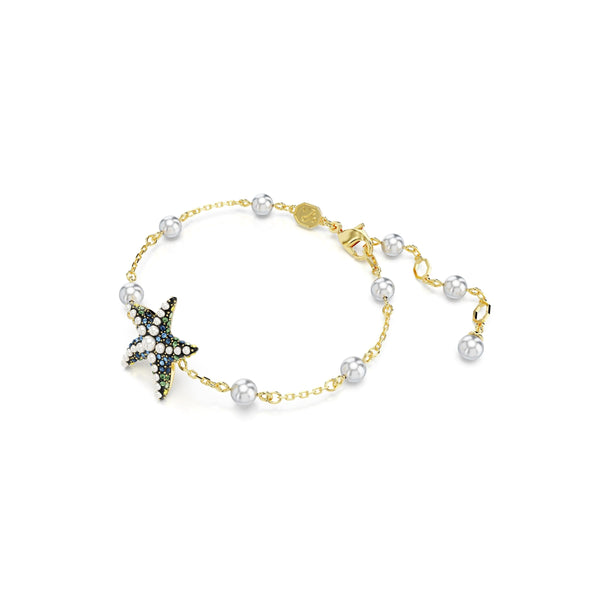 Pulsera Idyllia, Crystal pearls, Estrella de mar, Multicolor, Baño tono oro