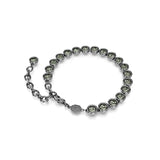 Pulsera Imber Tennis, Talla redonda, Negra, Baño de rutenio