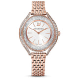 RELOJ CRYSTALLINE AURA, BRAZALETE DE METAL, TONO ORO ROSA, PVD TONO ORO ROSA