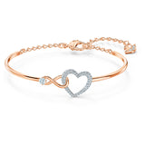 BRAZALETE SWAROVSKI INFINITY HEART, BLANCO, COMBINACIÓN DE ACABADOS METÁLICOS