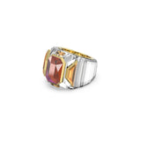 Anillo de cóctel Chroma Rosa, Baño tono oro