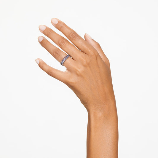 Anillo Matrix Talla baguette, Gris, Baño de rutenio