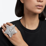 Anillo Stella Tallas mixtas, Estrella, Grande, Blanco, Baño de rodio