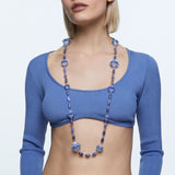 Collar Somnia Azul, Baño tono oro