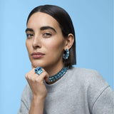 Anillo de cóctel Lucent Azul