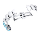 Reloj talla octogonal, Azul, Acero inoxidable