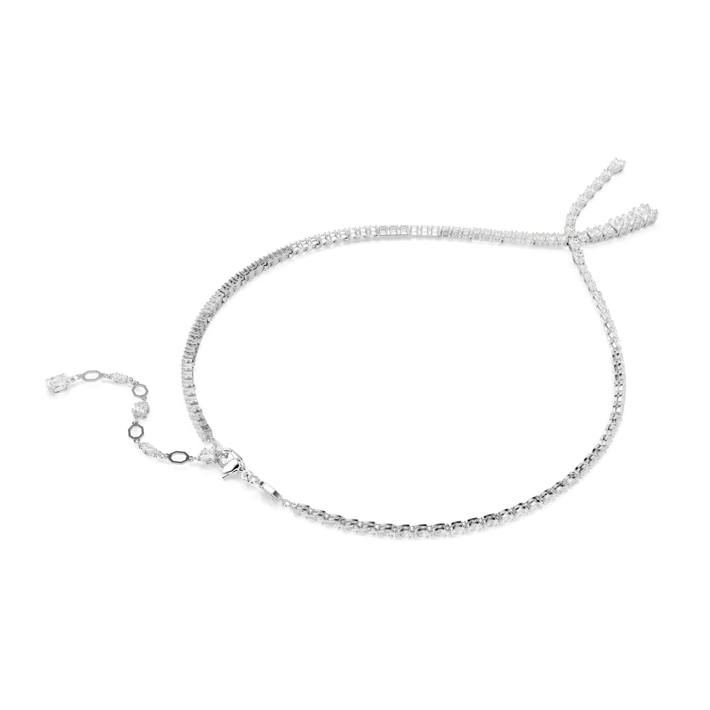 Collar en Y Matrix, Tallas mixtas, Blanco, Baño de rodio