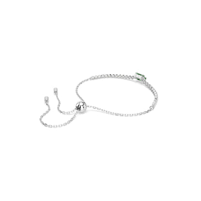 Pulsera Matrix Tennis, Tallas mixtas, Verde, Baño de rodio