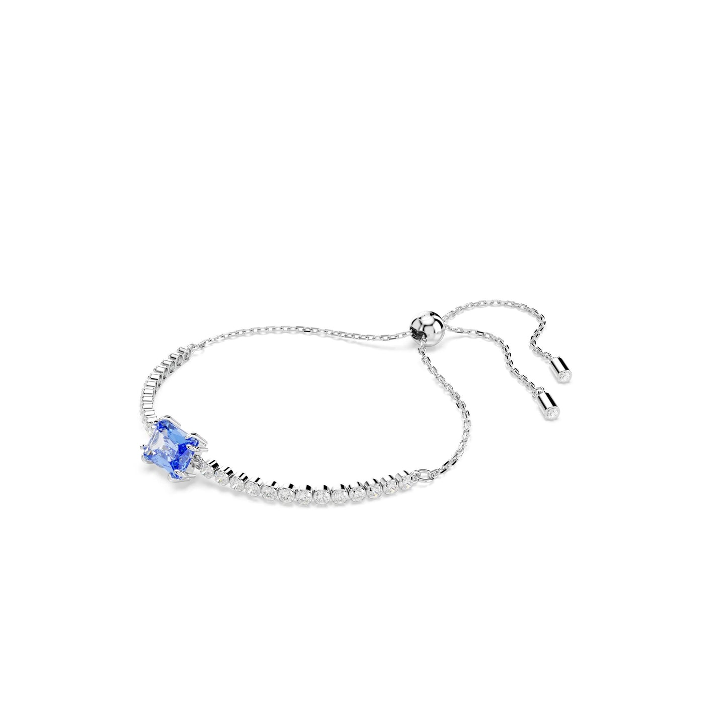 Pulsera Matrix Tennis, Tallas mixtas, Azul, Baño de rodio