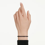 Pulsera Tennis Matrix, Talla redonda, Negra, Baño de rutenio