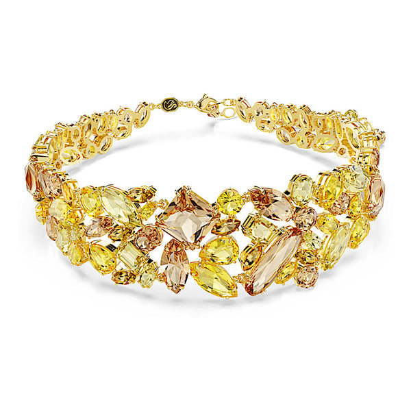 Gargantilla Gema, Tallas mixtas, Amarillo, Baño tono oro