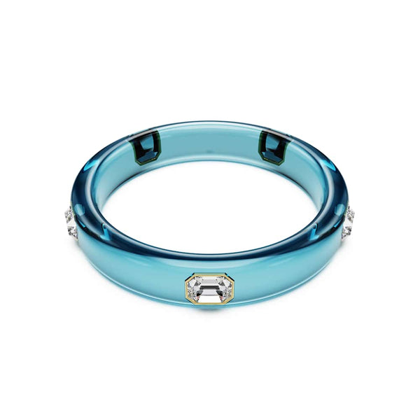 Brazalete Dulcis, Talla octogonal, Azul, Baño tono oro