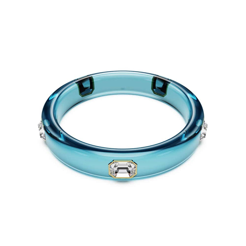 Brazalete Dulcis, Talla octogonal, Azul, Baño tono oro