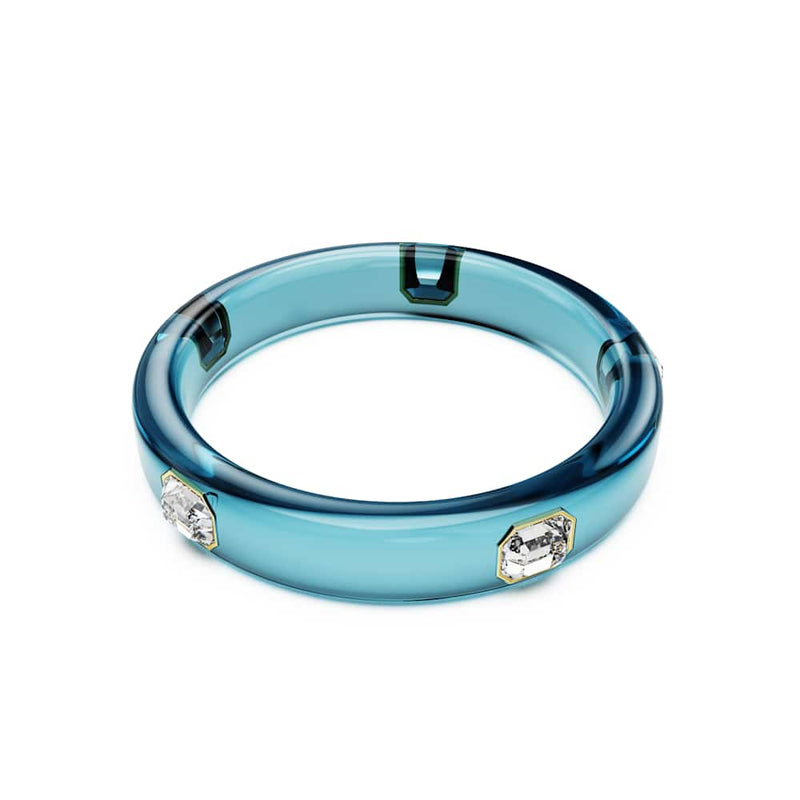 Brazalete Dulcis, Talla octogonal, Azul, Baño tono oro