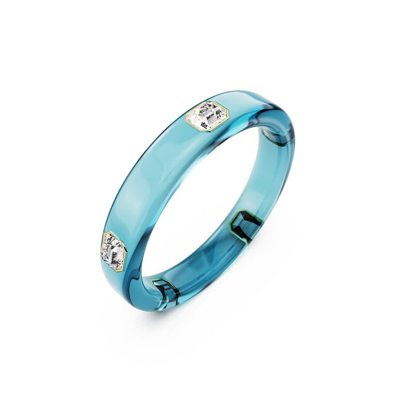 Brazalete Dulcis, Talla octogonal, Azul, Baño tono oro