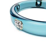 Brazalete Dulcis, Talla octogonal, Azul, Baño tono oro