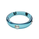 Brazalete Dulcis, Talla octogonal, Azul, Baño tono oro