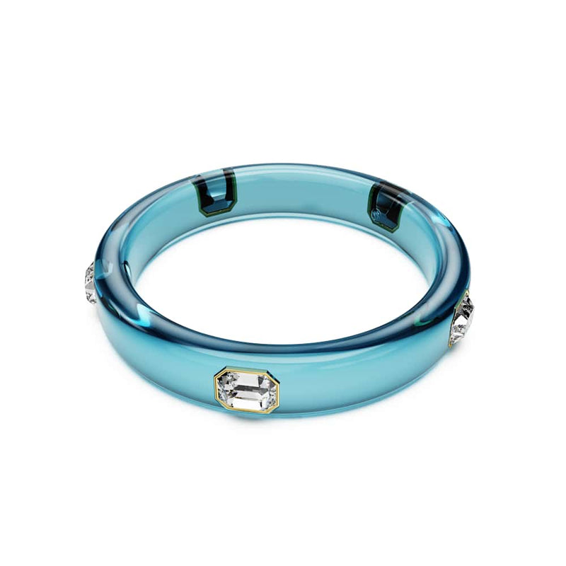 Brazalete Dulcis, Talla octogonal, Azul, Baño tono oro