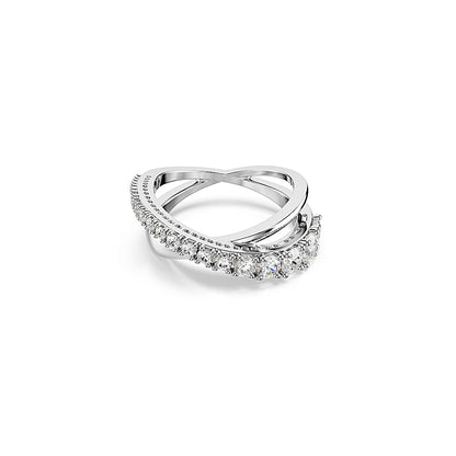 Anillo Hyperbola, Tallas mixtas, Blanco, Acabado en tono plateado