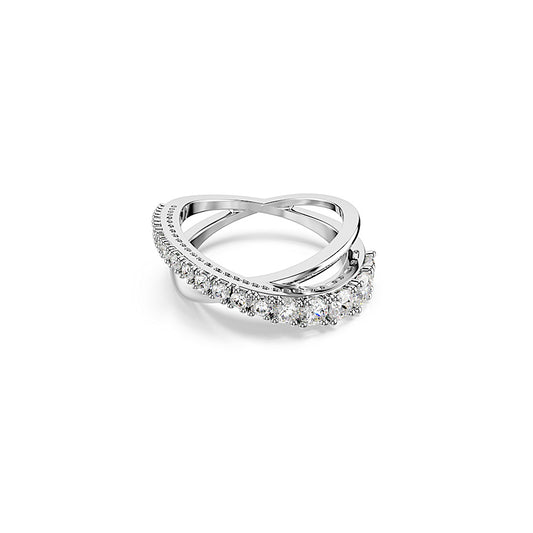 Anillo Hyperbola, Tallas mixtas, Blanco, Acabado en tono plateado