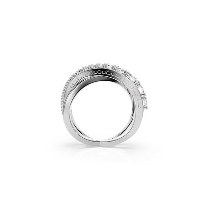 Anillo Hyperbola, Tallas mixtas, Blanco, Acabado en tono plateado