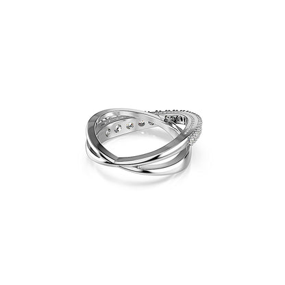 Anillo Hyperbola, Tallas mixtas, Blanco, Acabado en tono plateado