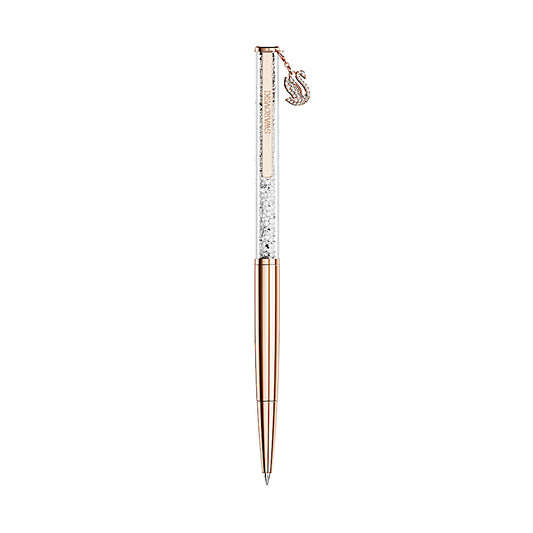 Bolígrafo Crystalline, Cisne, Baño tono oro rosa