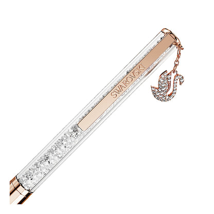 Bolígrafo Crystalline, Cisne, Baño tono oro rosa