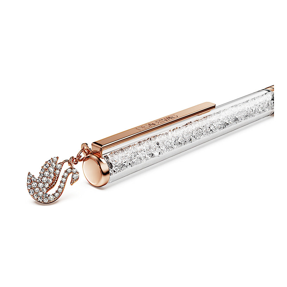 Bolígrafo Crystalline, Cisne, Baño tono oro rosa