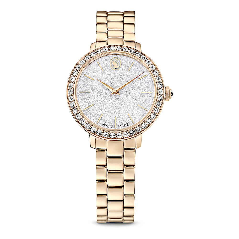 Reloj, Fabricado en Suiza, Brazalete de metal, Tono dorado, Acabado tono oro champán
