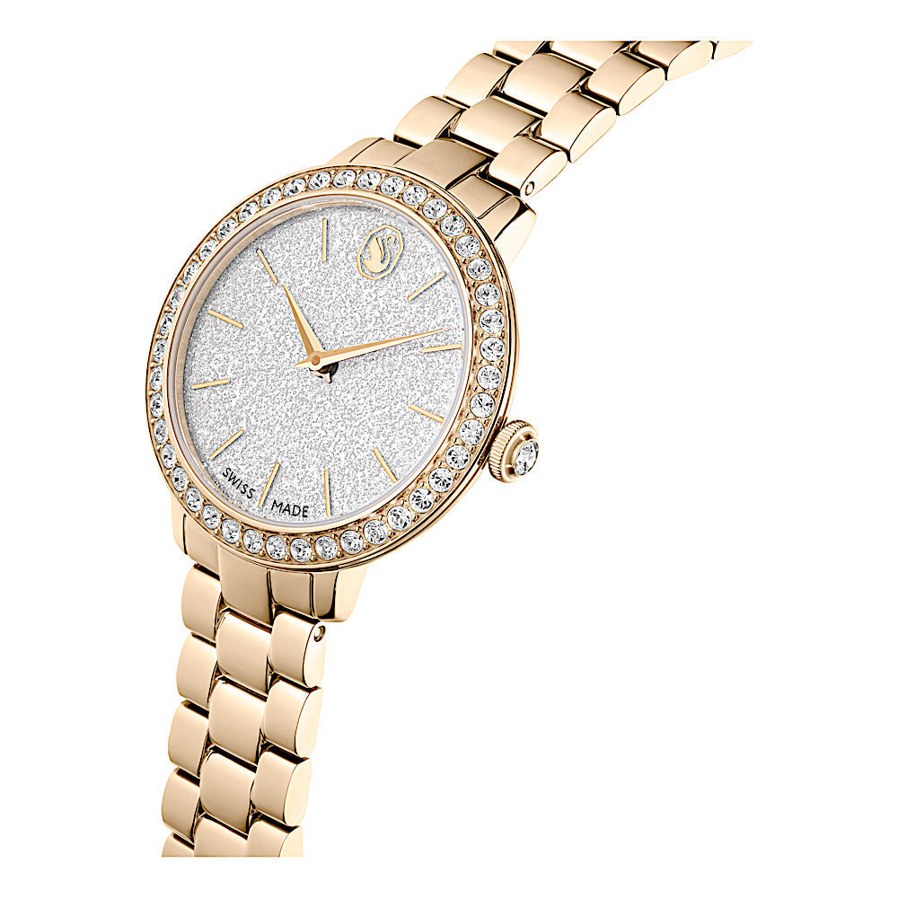 Reloj, Fabricado en Suiza, Brazalete de metal, Tono dorado, Acabado tono oro champán