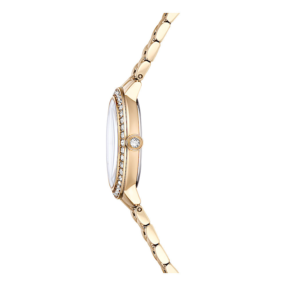 Reloj, Fabricado en Suiza, Brazalete de metal, Tono dorado, Acabado tono oro champán