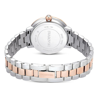 Reloj, Fabricado en Suiza, Brazalete de metal, Tono plateado, Acabado tono oro rosa