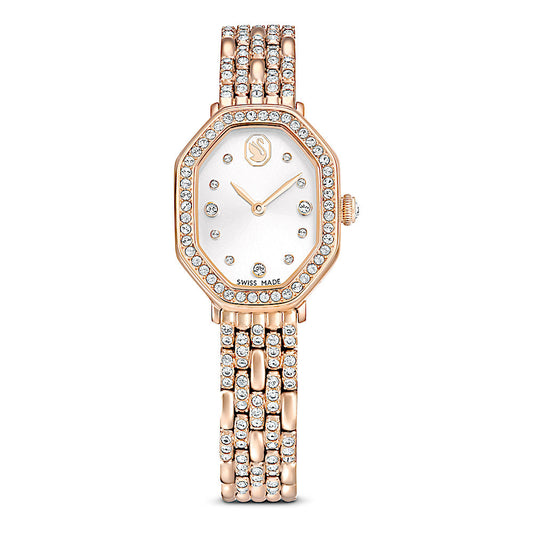 Reloj Dextera Octagon, Fabricado en Suiza, Brazalete de metal, Tono dorado, Acabado tono oro rosa