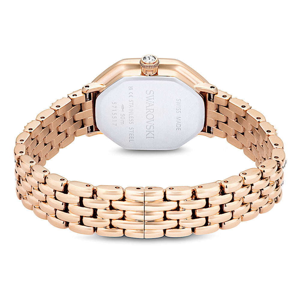 Reloj Dextera Octagon, Fabricado en Suiza, Brazalete de metal, Tono dorado, Acabado tono oro rosa