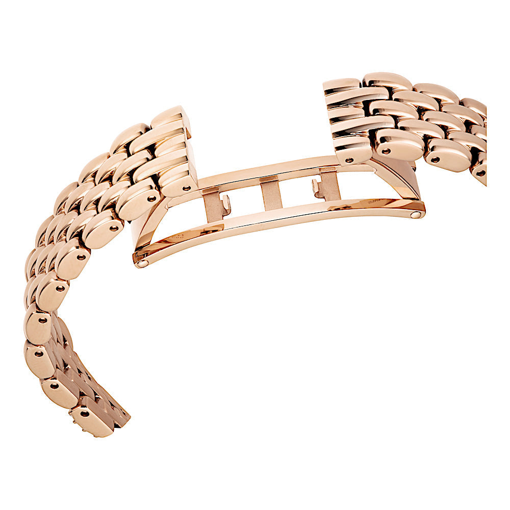 Reloj Dextera Octagon, Fabricado en Suiza, Brazalete de metal, Tono dorado, Acabado tono oro rosa