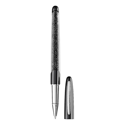 Bolígrafo Rollerball Crystalline Nova, Negro, Cromado