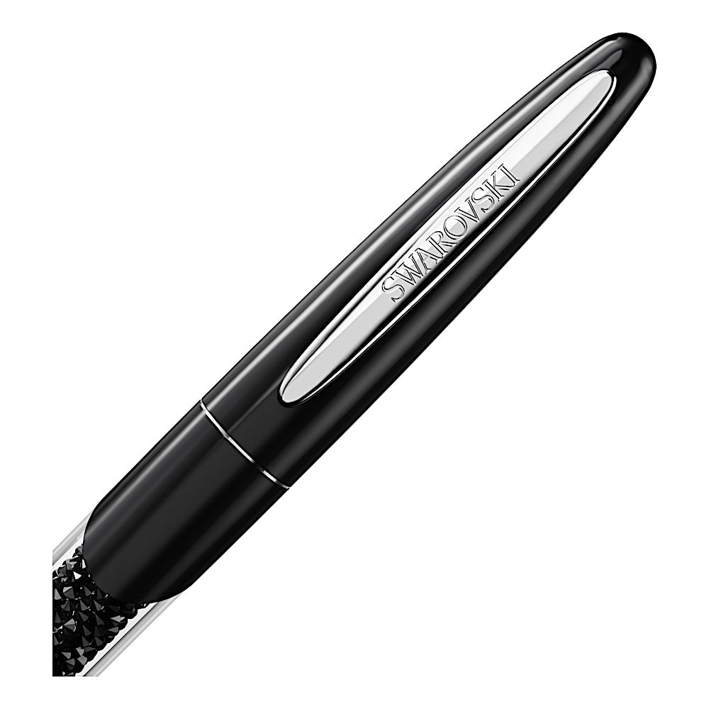Bolígrafo Rollerball Crystalline Nova, Negro, Cromado