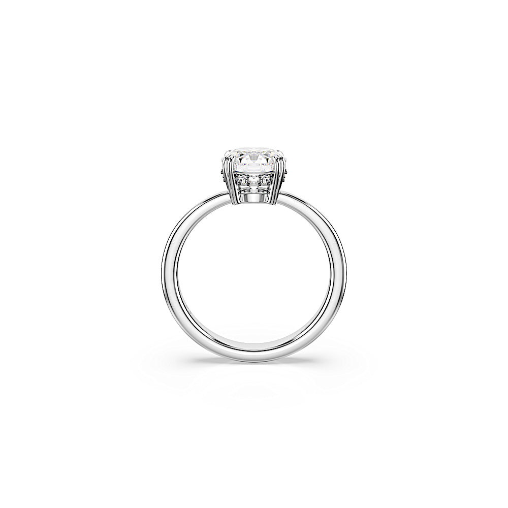 Anillo de cóctel Stilla, Talla redonda, Blanco, Acabado en tono plateado