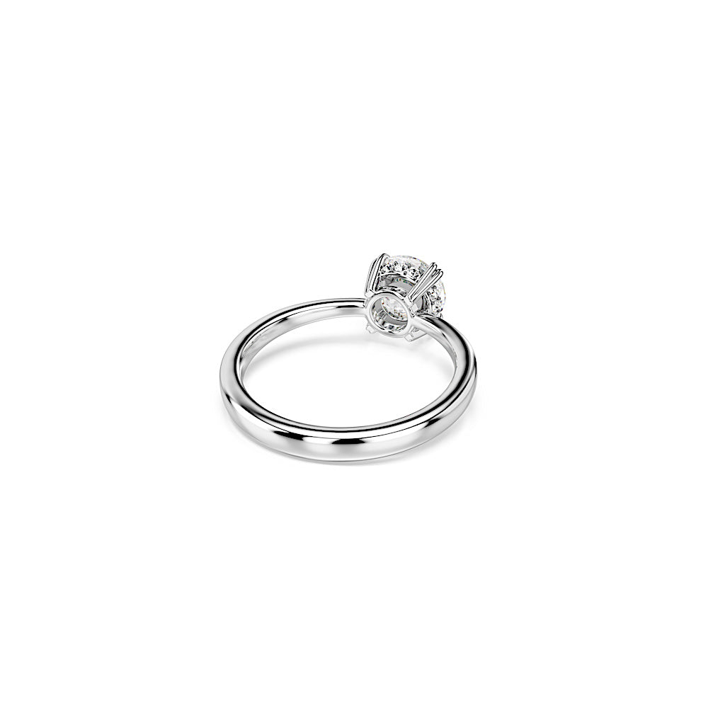 Anillo de cóctel Stilla, Talla redonda, Blanco, Acabado en tono plateado