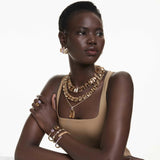 Collar Tennis Millenia, Talla octogonal, Caramelo, Baño tono oro