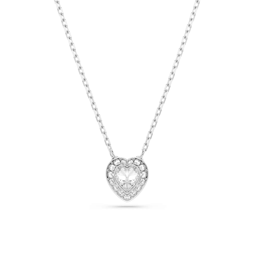 Conjunto Ariana Grande x Swarovski, Tallas mixtas, Corazón, Blanco, Baño de rodio